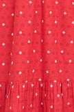 Yumi Red Broderie Anglaise Wrap Midi Dress With Flower Embroidery
