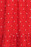 Yumi Red Broderie Anglaise Wrap Midi Dress With Flower Embroidery
