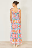 Yumi Multicolour Ikat Print Maxi Viscose Sun Dress