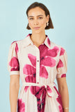 Yumi Pink Scattered Floral Shirt Dress