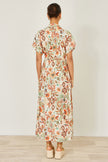 Yumi Ivory Viscose Relaxed Boho Print Maxi Shirt Dress