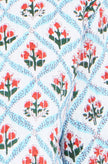 Yumi Blue Boho Print Cotton Reversible Quilted Jacket