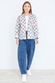 Yumi Blue Palm Reversible Cotton Quilted Jacket