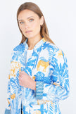 Yumi Blue Jungle Reversible Cotton Quilted Jacket
