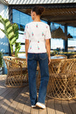 Yumi White Cotton Broderie Anglaise Embroidered Tie Top