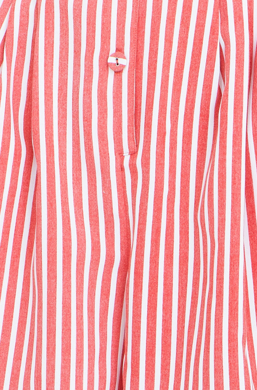 Yumi Red Stripe Retro Playsuit