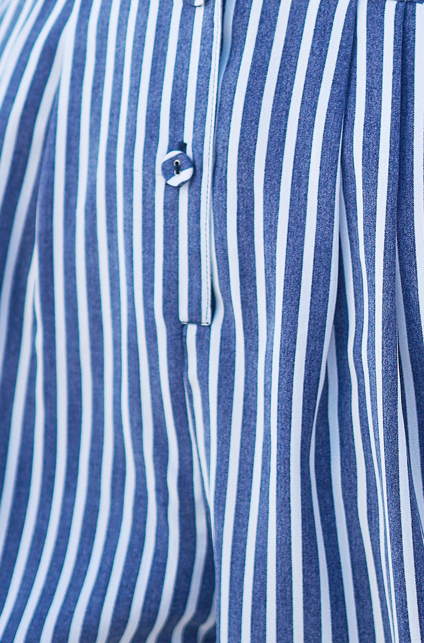 Yumi Blue Stripe Retro Playsuit