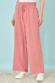 Yumi Red Stripe Relaxed Trousers
