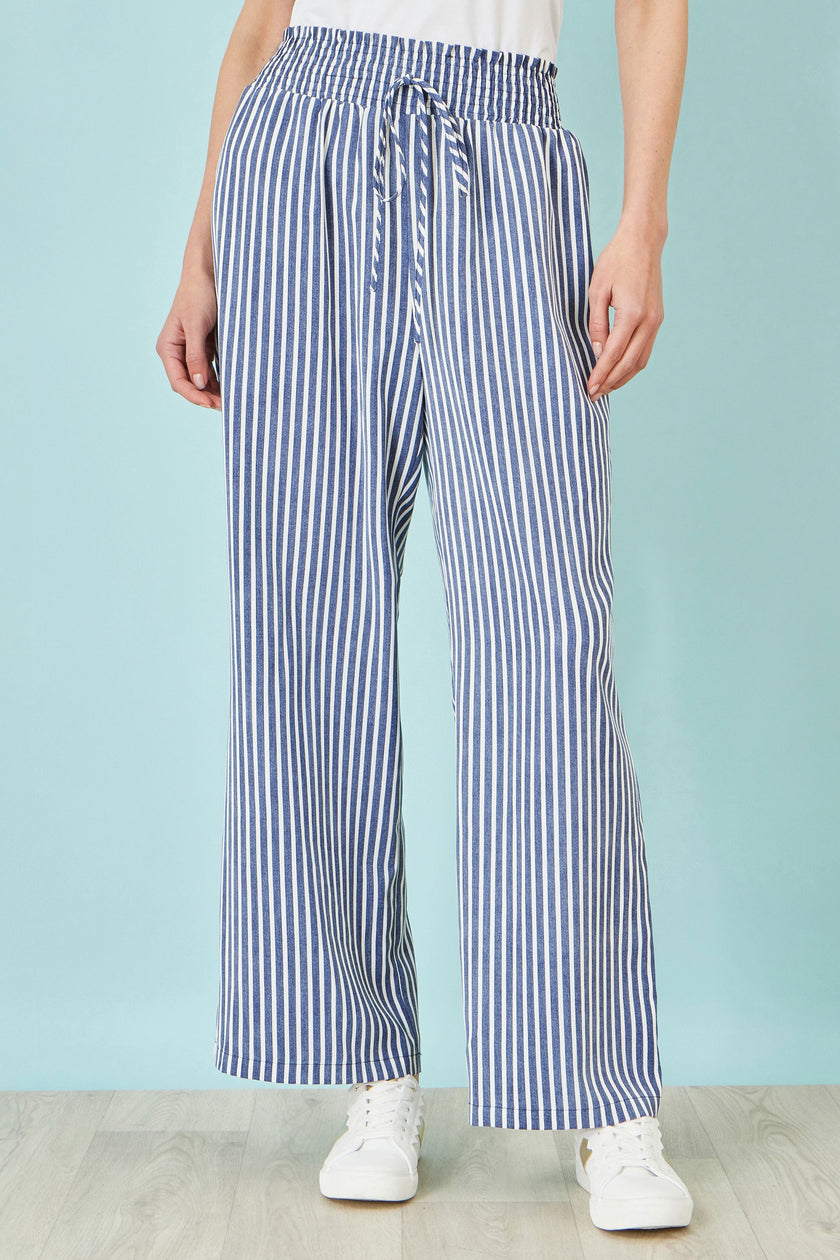 Yumi Blue Stripe Relaxed Trousers