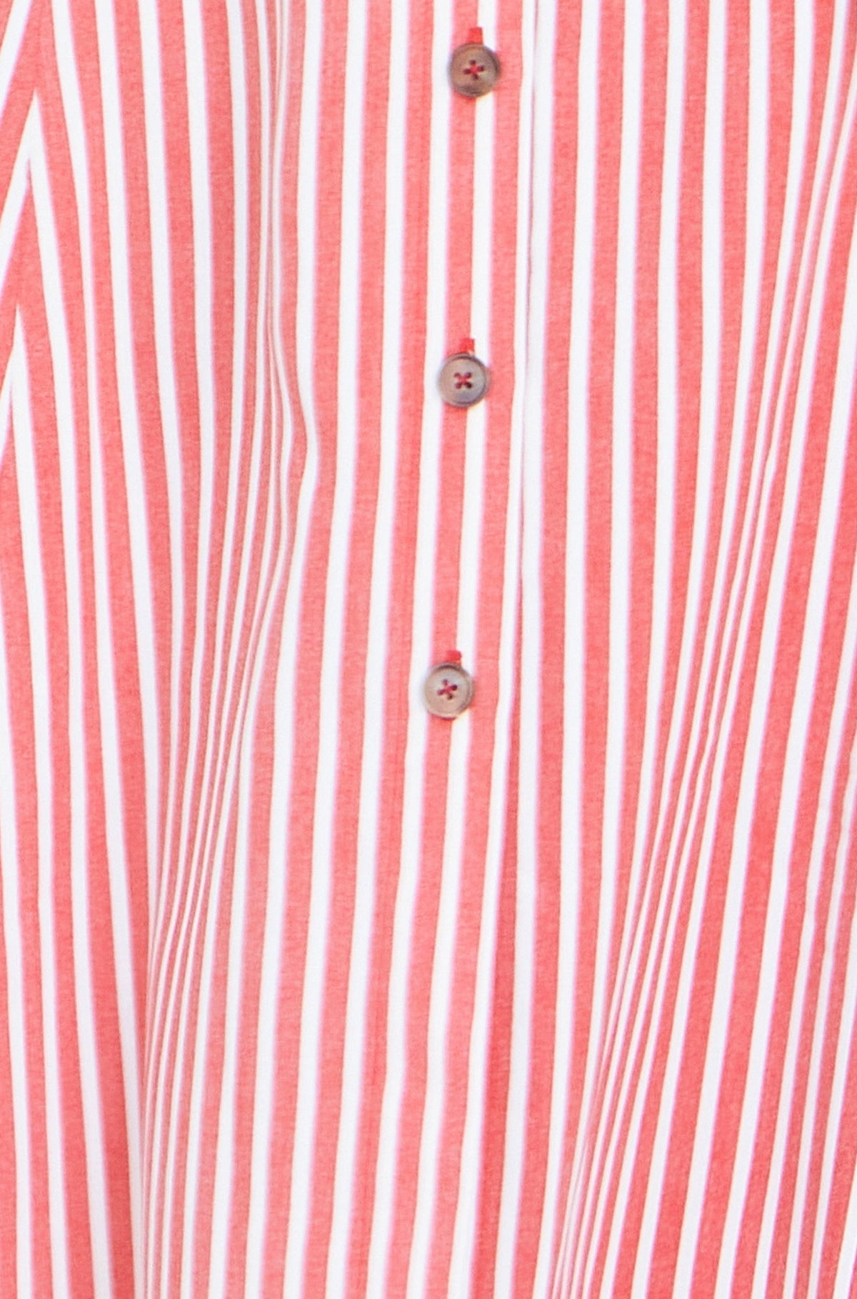 Yumi Red Stripe Midi Sleeveless Shirt Dress