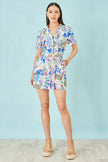 Yumi Multicolour Paisley Retro Print Playsuit