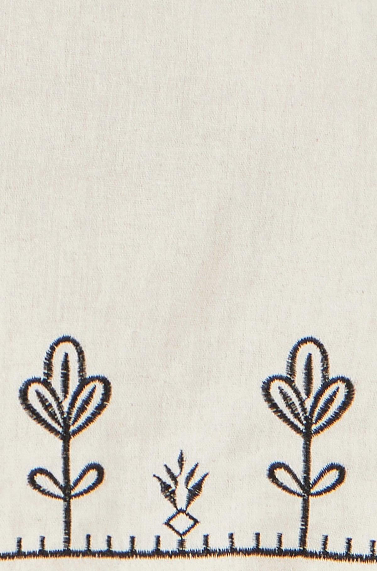 Yumi Ivory Linen Mix Embroirdered Top