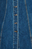 Yumi Blue Stretch Denim Panel Fitted Dress