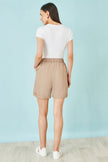 Yumi Brown Pleat Front Shorts