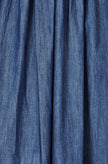 Yumi Blue Denim Chambray Gathered Midi Skirt