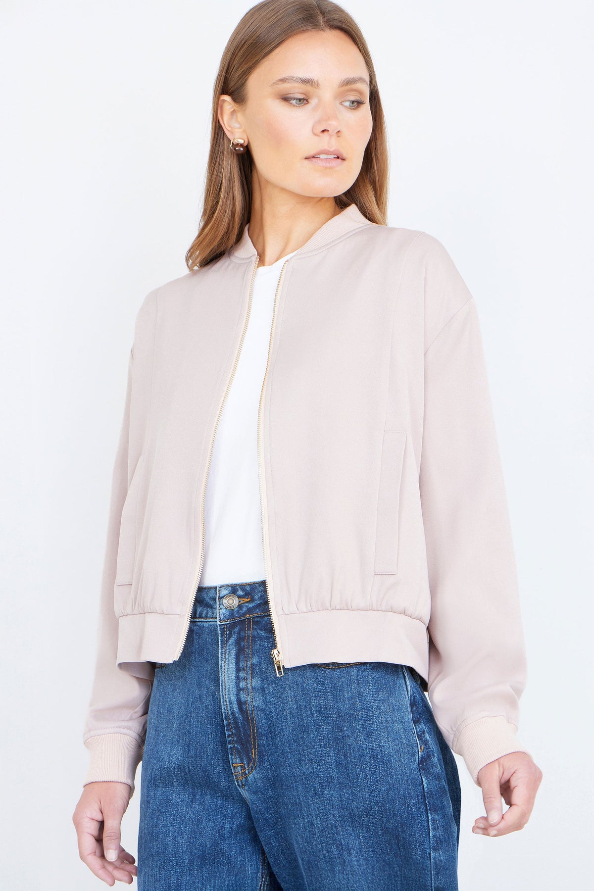 Yumi Stone Relaxed Lightweight Bomber Jacket
