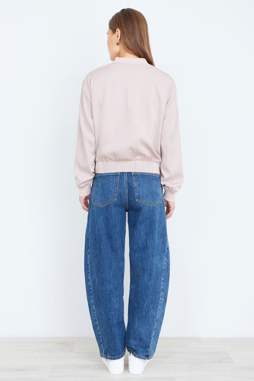 Yumi Stone Relaxed Lightweight Bomber Jacket