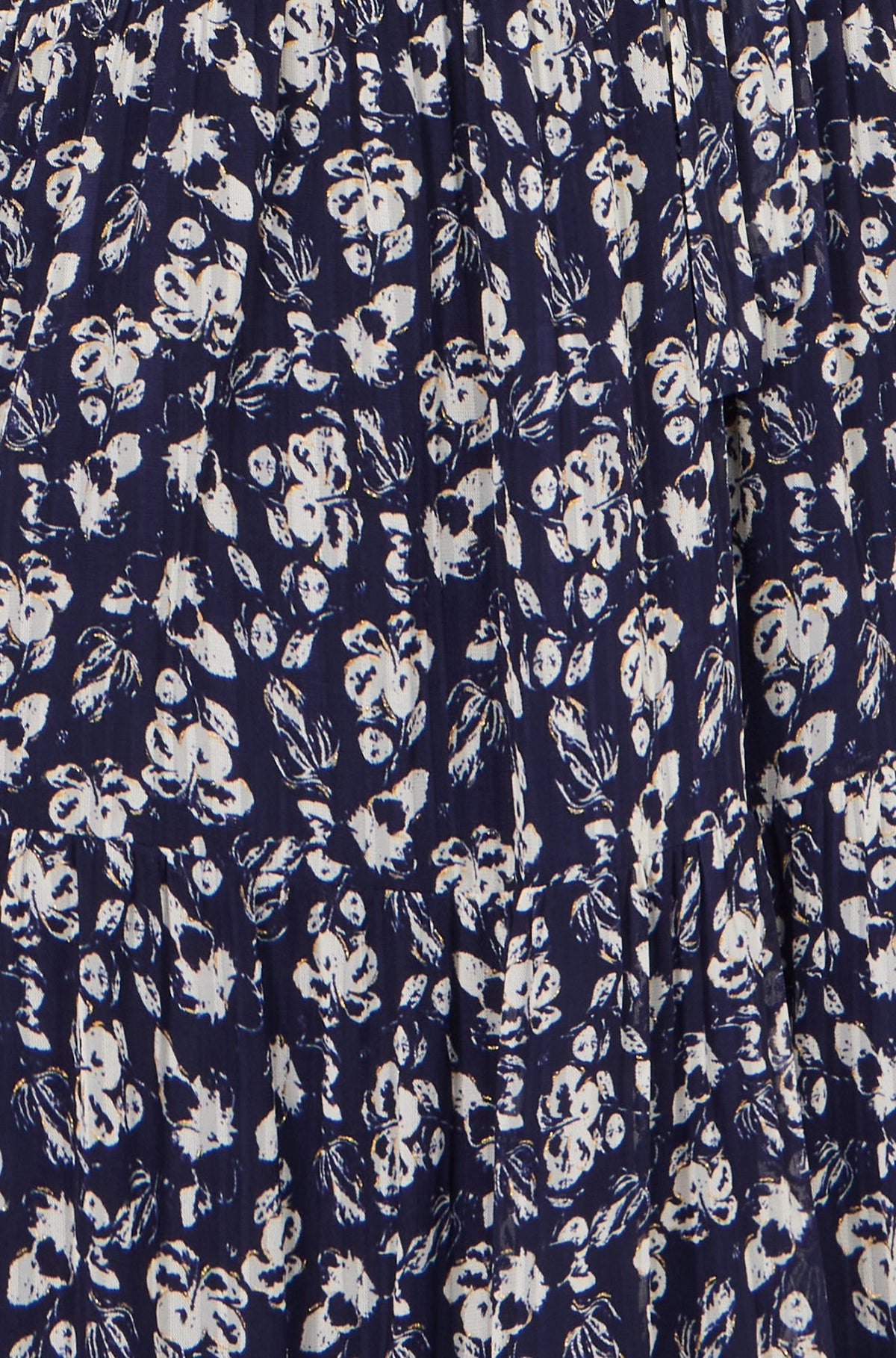 Yumi Navy Floral Mesh Wrap Dress