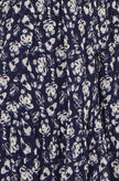 Yumi Navy Floral Mesh Wrap Dress