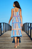 Yumi Multicolour Stripe Cotton Midi Sun Dress