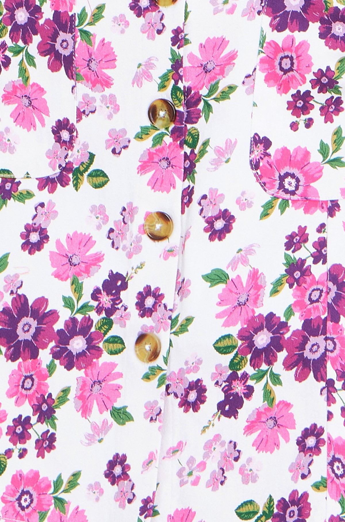Yumi Pink Retro Floral Cotton Stretch Pinafore Dress