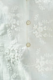 Yumi White Cotton Applique Flower Swing Shift Dress