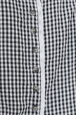 Yumi Black Gingham Cotton Top With Lace Trims