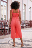 Yumi Red Gingham Button Through Jumpsuit
