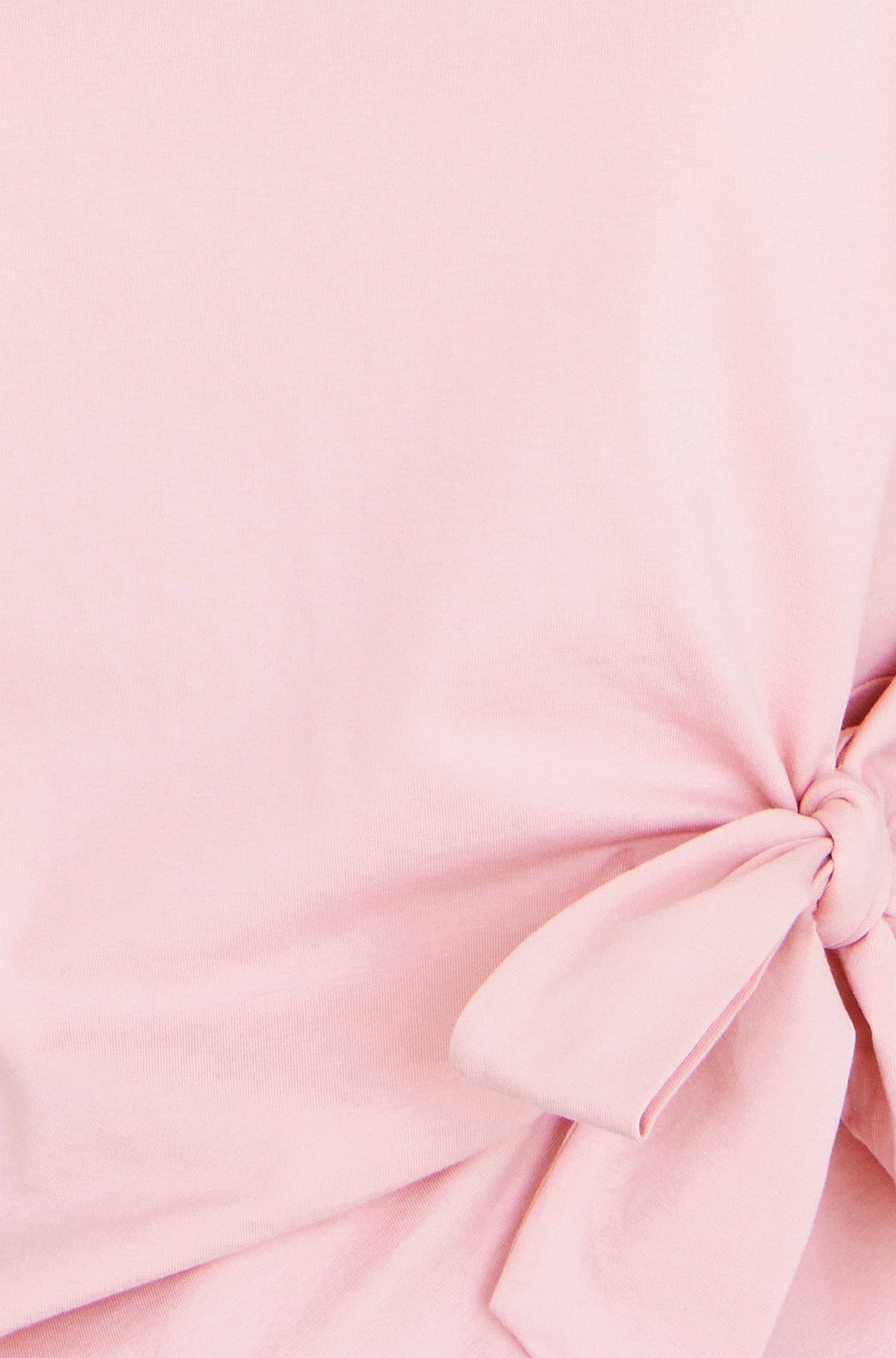 Yumi Pink Cotton Jersey Top With Knot Detail