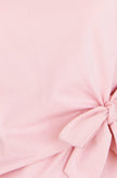 Yumi Pink Cotton Jersey Top With Knot Detail