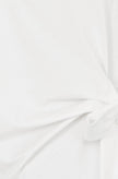 Yumi White Cotton Jersey Top With Knot Detail