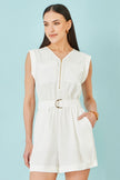 Yumi White Utility Style Playsuit