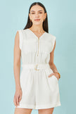 Yumi White Utility Style Playsuit
