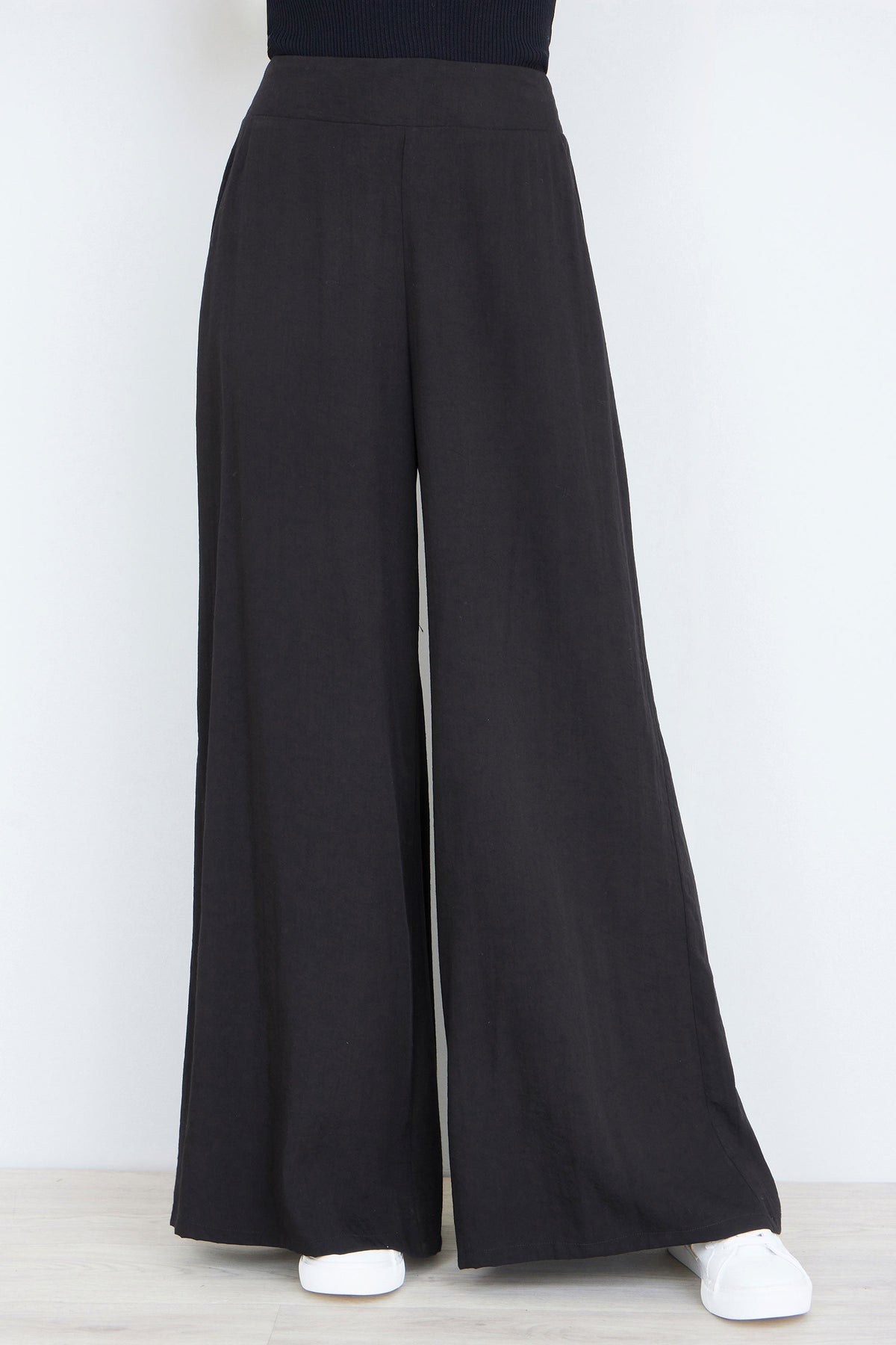 Yumi Black Wide Leg Palazzo Trousers