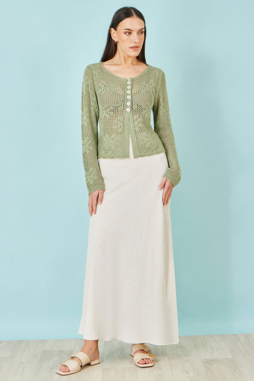Yumi Natural Viscose Maxi Skirt