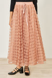 Yumi Blush Pink Spot And Rose Tulle Skirt