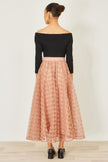 Yumi Blush Pink Spot And Rose Tulle Skirt