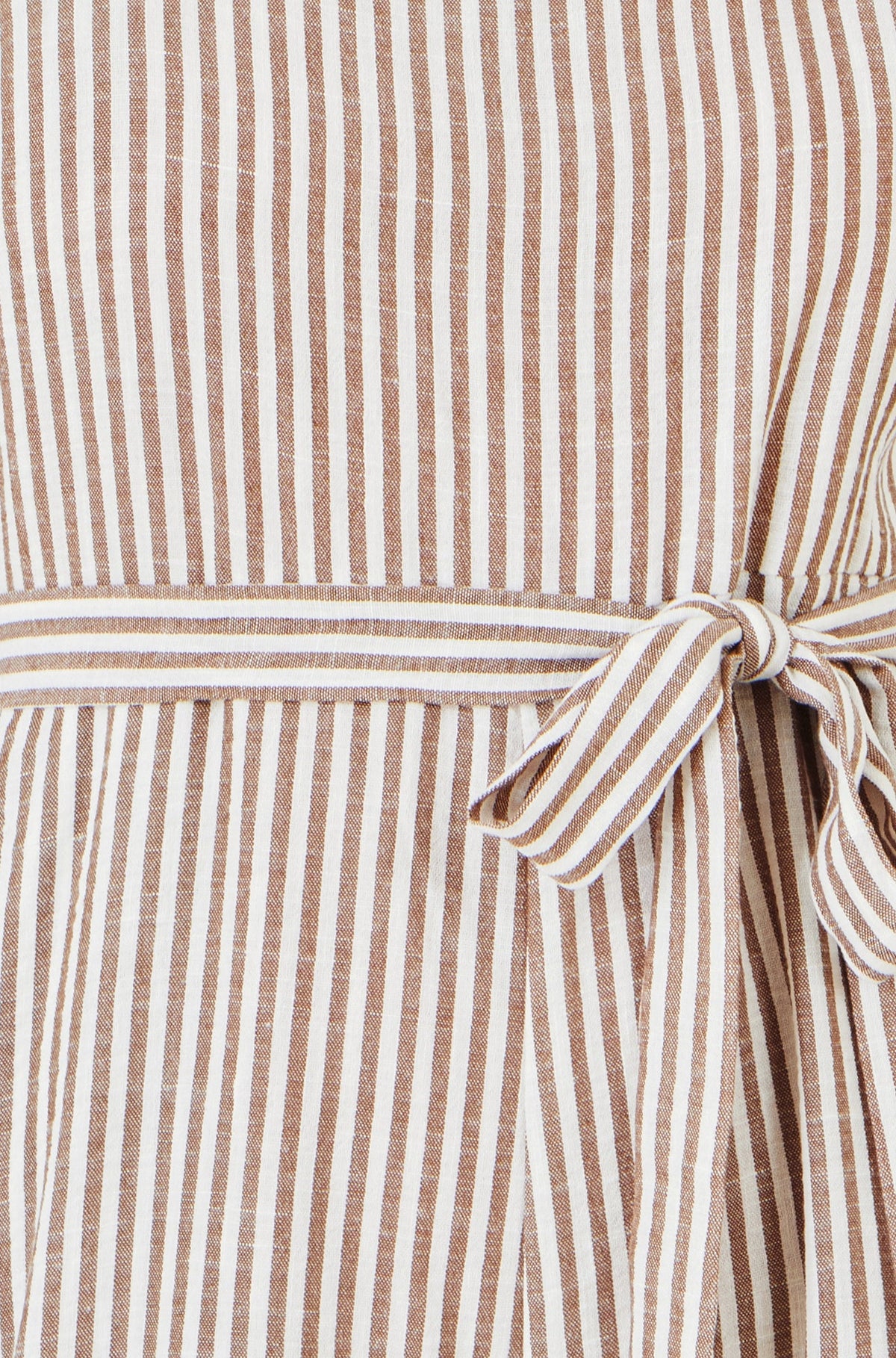 Yumi Brown Stripe Strappy Jumpsuit