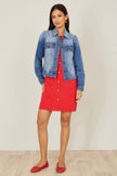 Yumi Blue Stretch Washed Denim Jacket