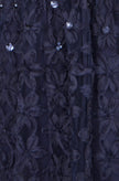 Yumi Navy Sequin Floral Applique Skater Dress