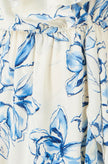 Yumi Ivory Floral Print Bardot Midi Dress With Dip Hem
