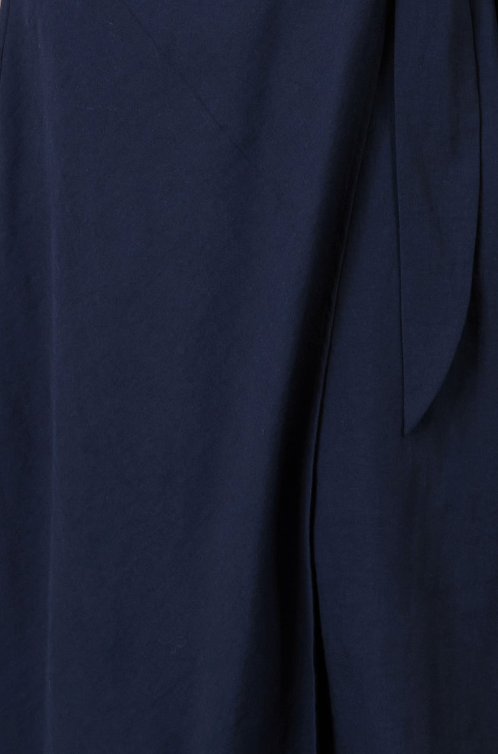 Yumi Navy Wrap Tie Midi Shirt Dress