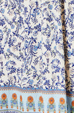 Yumi White Floral Border Print Viscose Midi Sun Dress