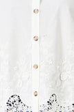 Yumi White Cotton Lace Border Shirt