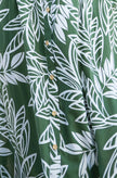 Yumi Green Leaf Print Viscose Relaxed Midi Shirt Dress