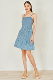 Yumi Blue Stripe Cotton Mini Sun Dress