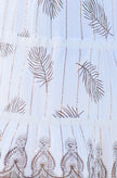 Yumi Ivory Foil Print Midi Sun Dress With Lace Trims