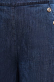 Yumi Blue Chambray Wide Leg Trousers With Button Details