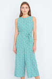 Yumi Green Ditsy Culotte Jumpsuit