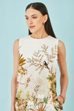 Yumi Ivory Jungle Print Viscose Shift Dress
